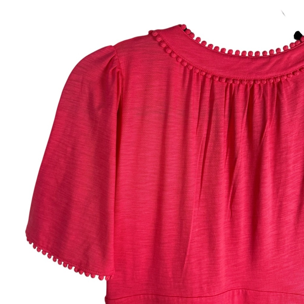 Boden Maddie Trim Jersey Dress Size 8P Flutter Sleeves Pockets Pink Salmon NWT - Picture 5 of 12